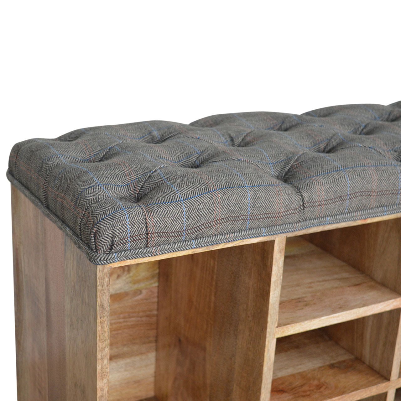 Multi Tweed Open Storage Bench - SILVIONIX