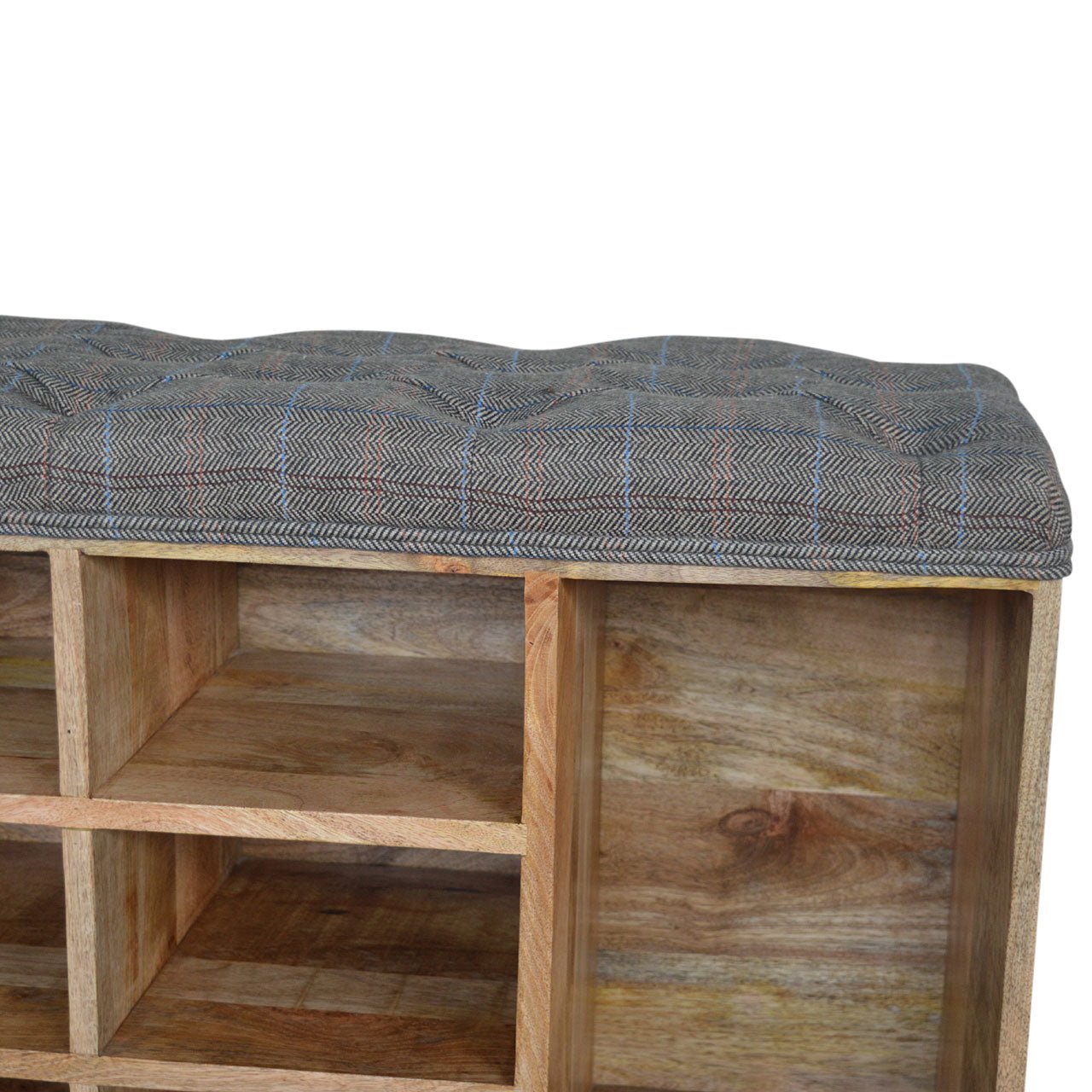 Multi Tweed Open Storage Bench - SILVIONIX