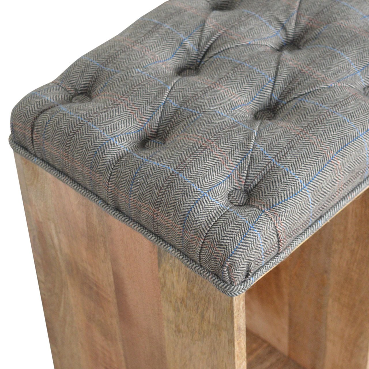 Multi Tweed Open Storage Bench - SILVIONIX