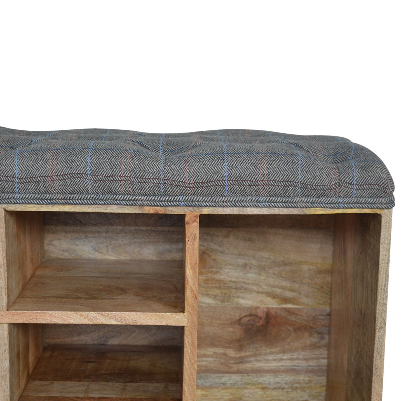 Multi Tweed Open Storage Bench - SILVIONIX