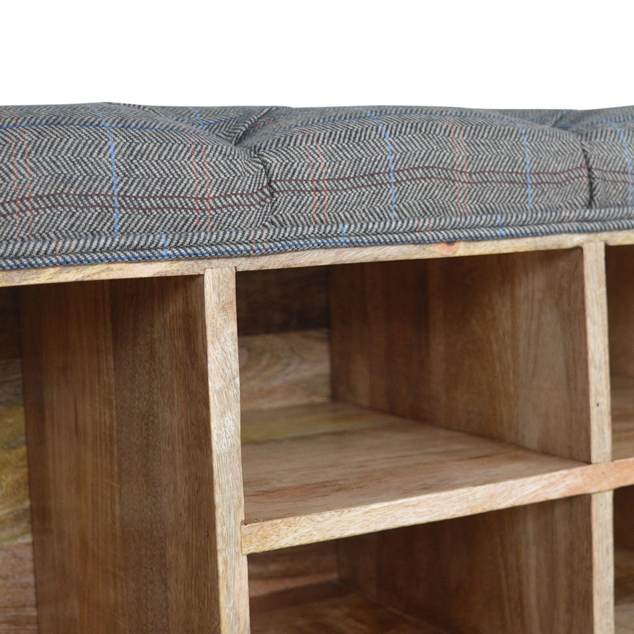 Multi Tweed Open Storage Bench - SILVIONIX