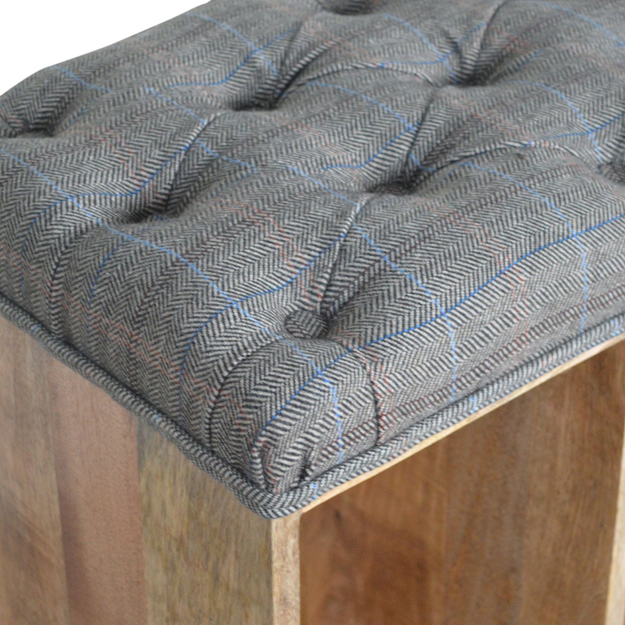 Multi Tweed Open Storage Bench - SILVIONIX