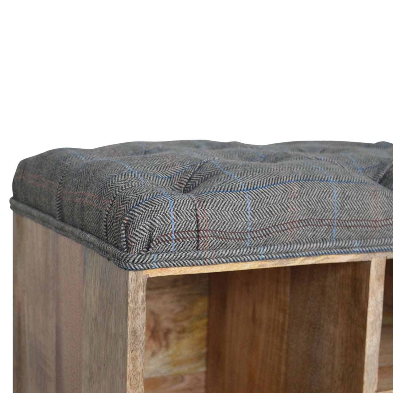 Multi Tweed Open Storage Bench - SILVIONIX