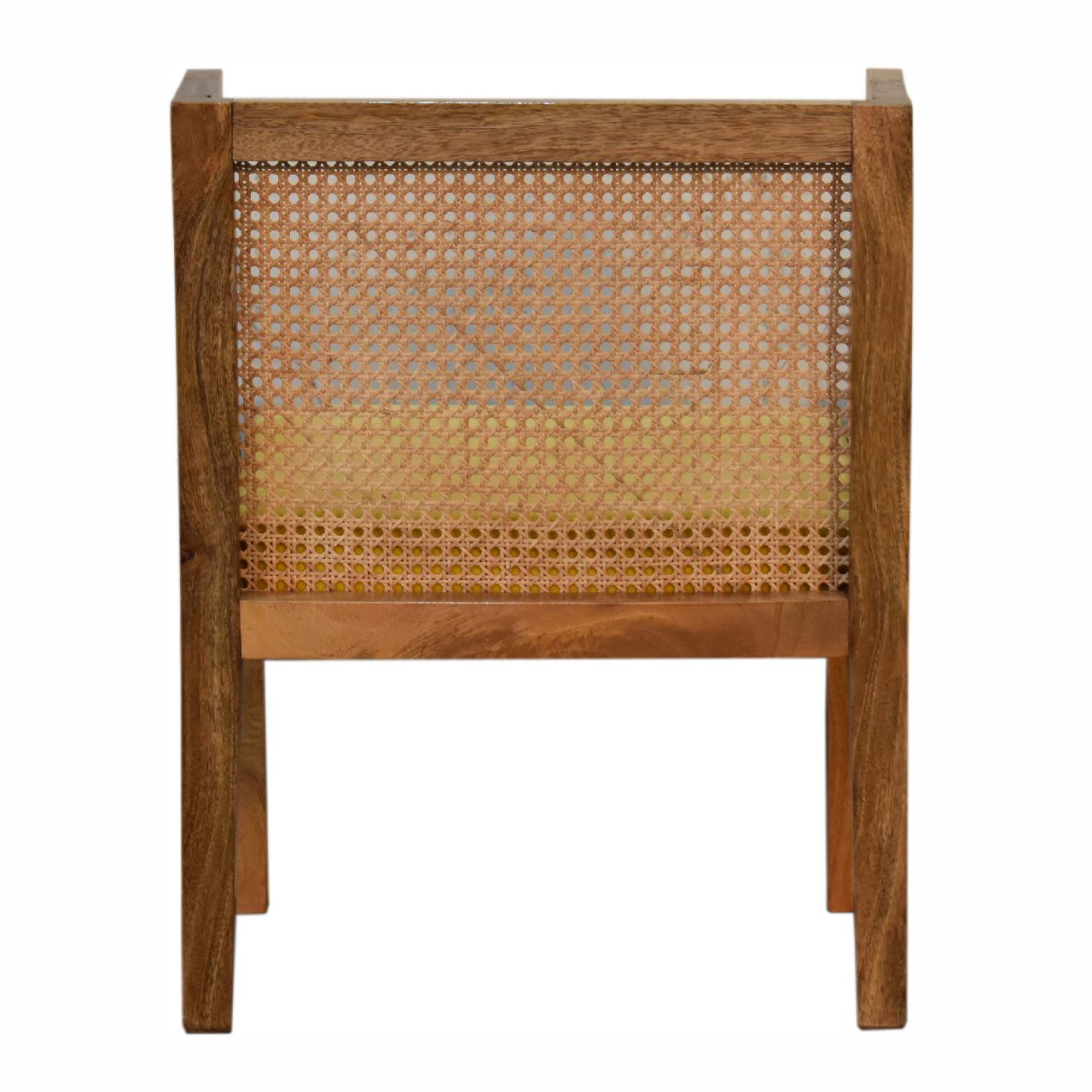 Mustard Cotton Velvet Rattan Chair - SILVIONIX