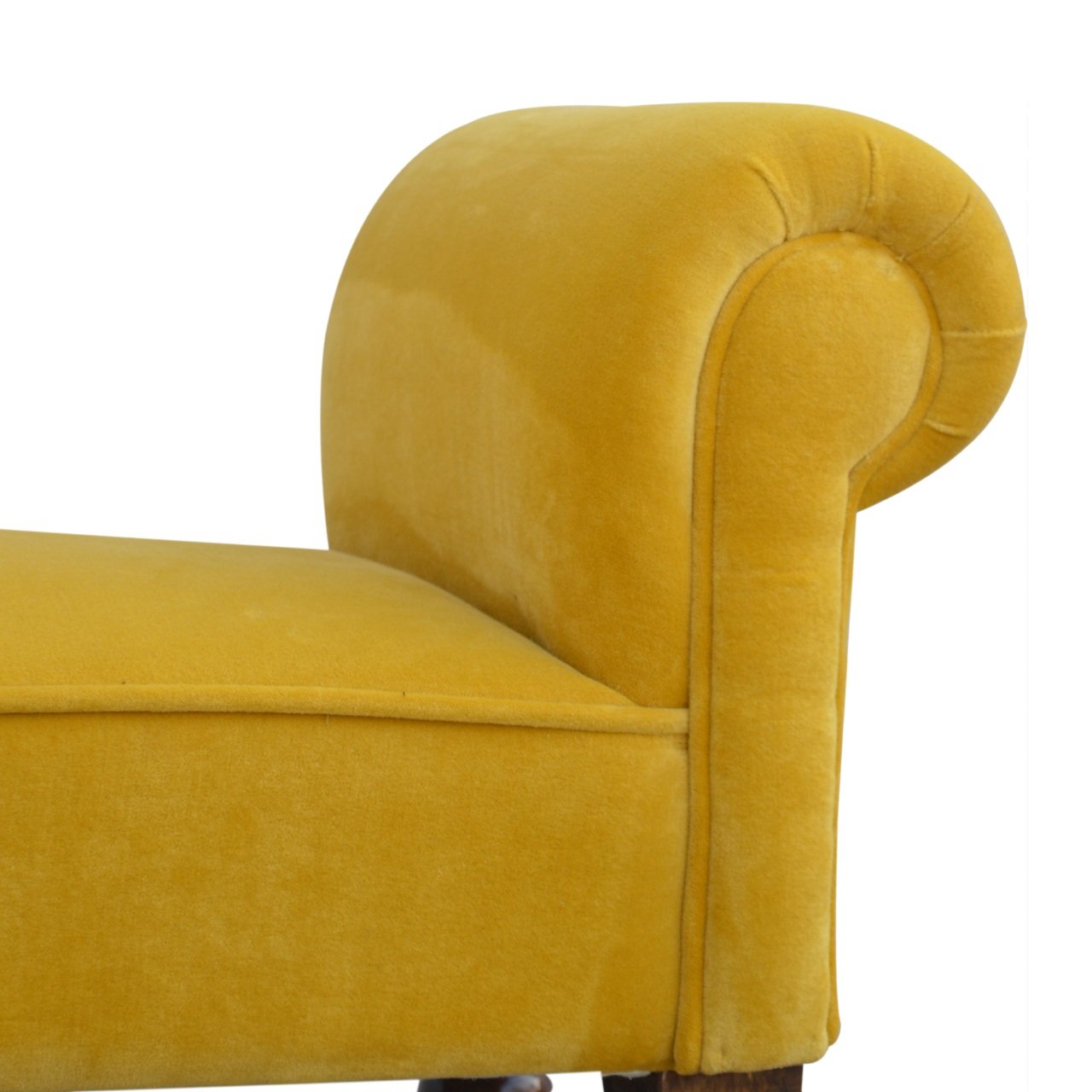 Mustard Velvet Bench - SILVIONIX