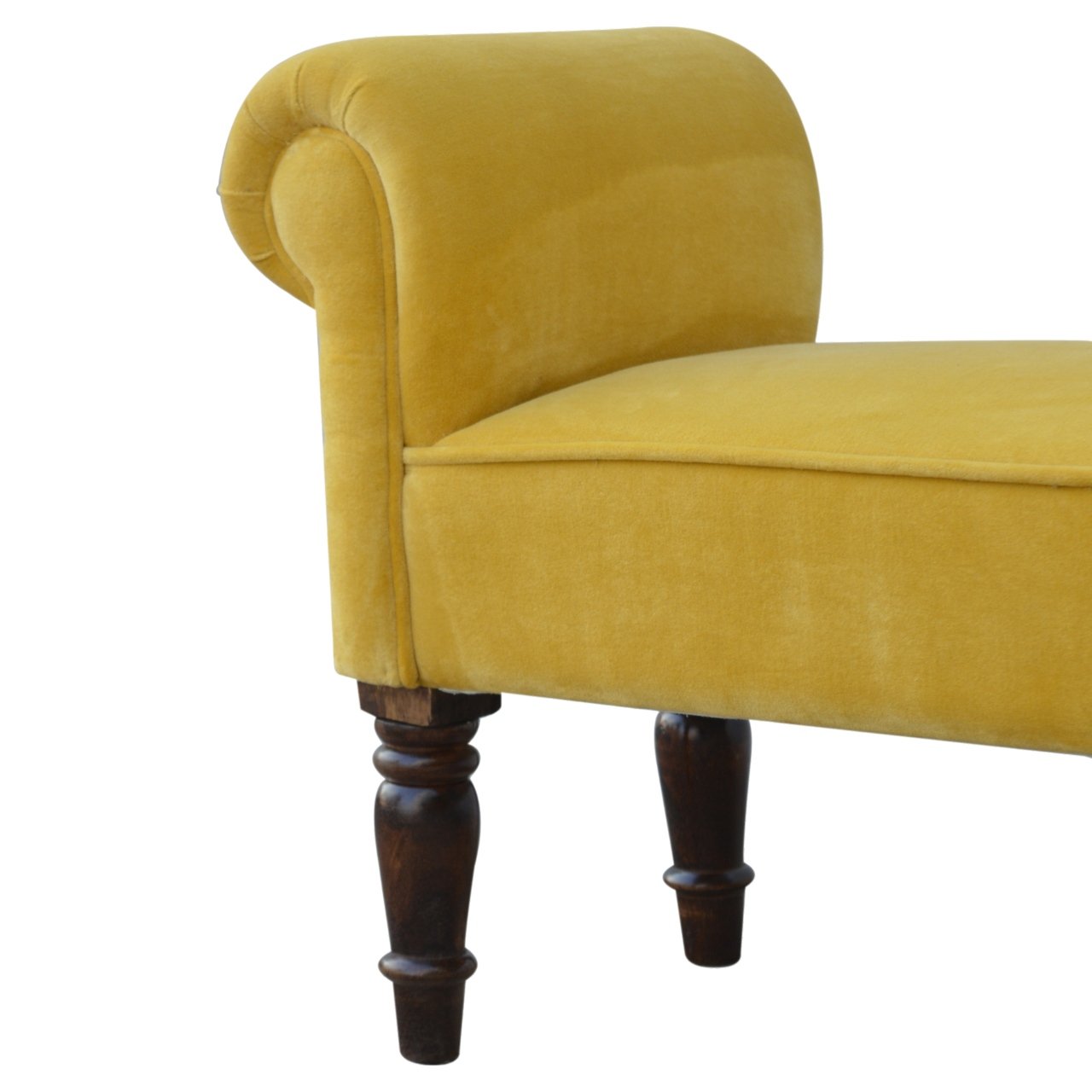 Mustard Velvet Bench - SILVIONIX