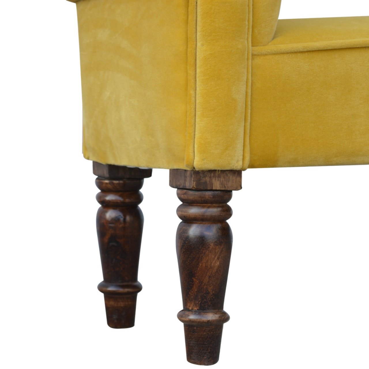 Mustard Velvet Bench - SILVIONIX