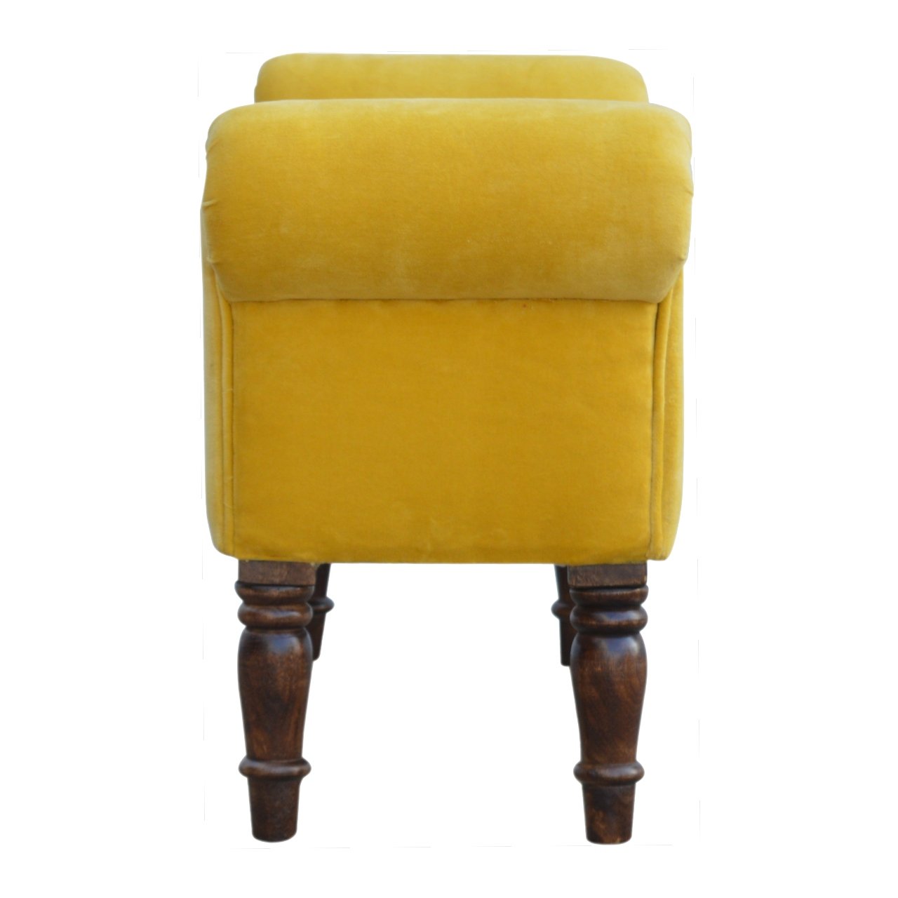 Mustard Velvet Bench - SILVIONIX