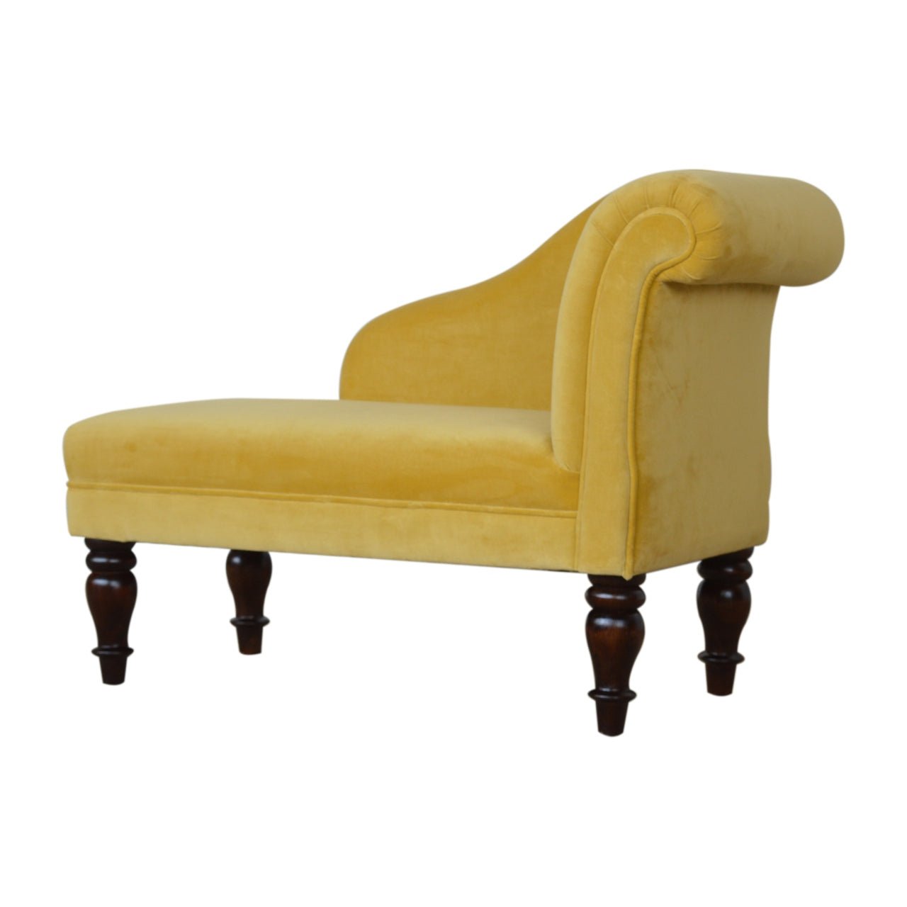 Mustard Velvet Chaise - SILVIONIX