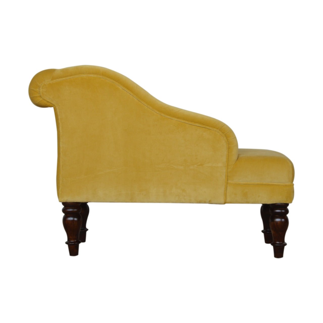 Mustard Velvet Chaise - SILVIONIX