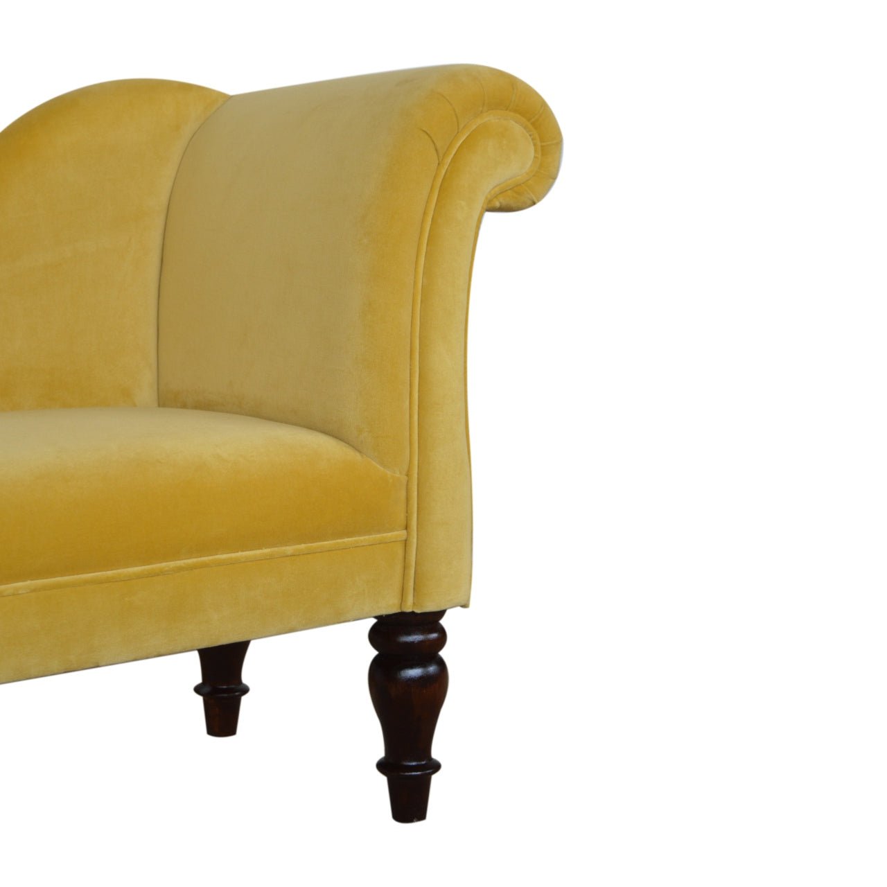 Mustard Velvet Chaise - SILVIONIX