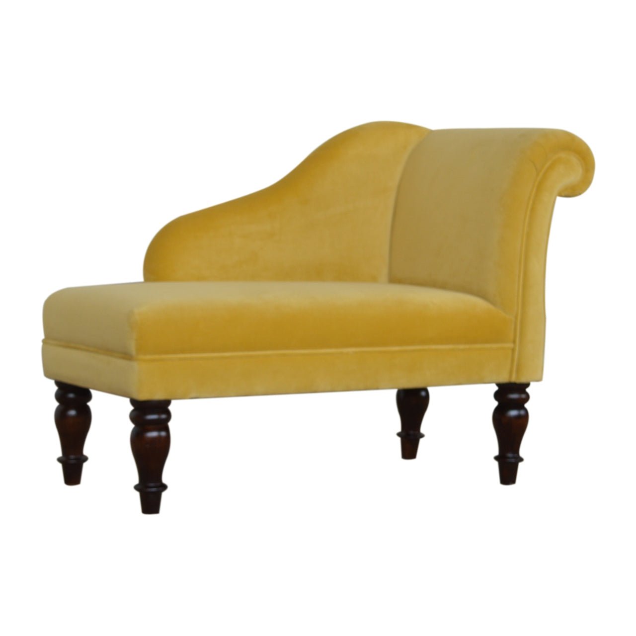 Mustard Velvet Chaise - SILVIONIX