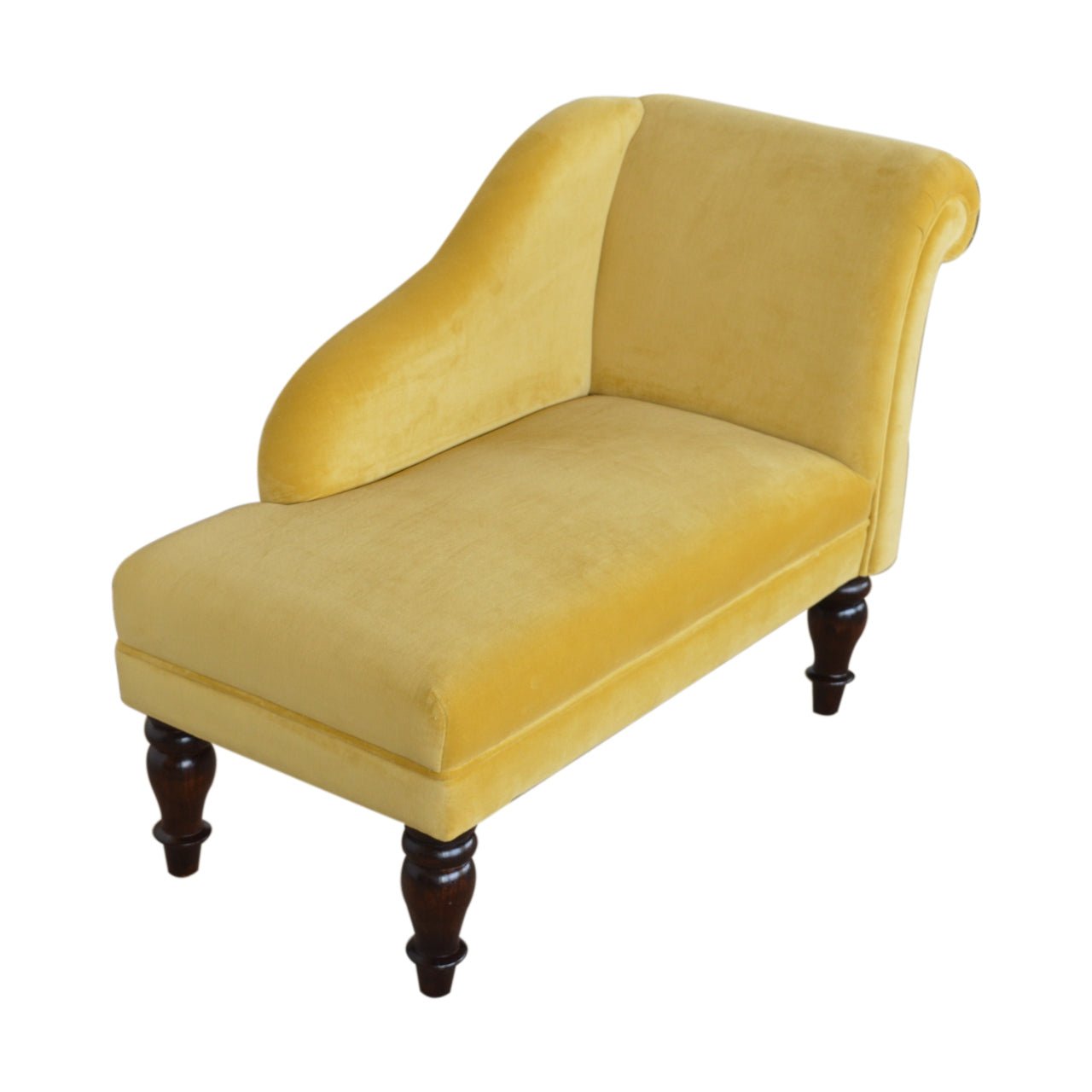 Mustard Velvet Chaise - SILVIONIX