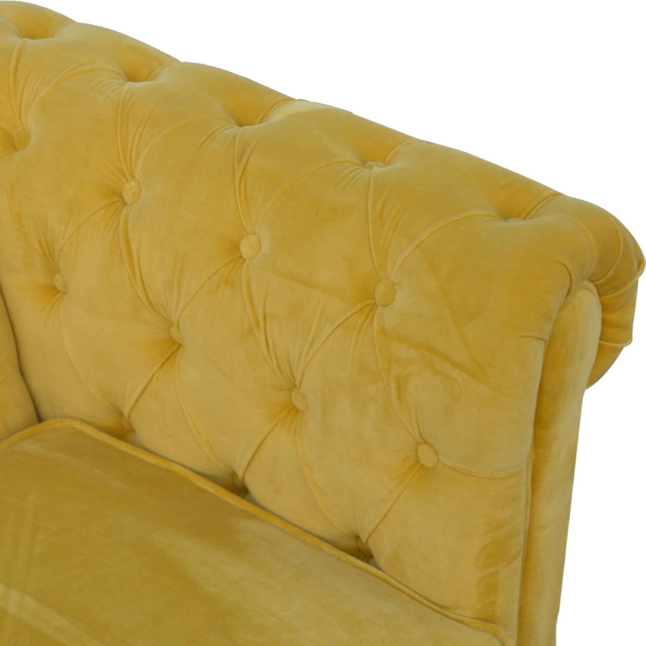 Mustard Velvet Chesterfield Sofa - SILVIONIX