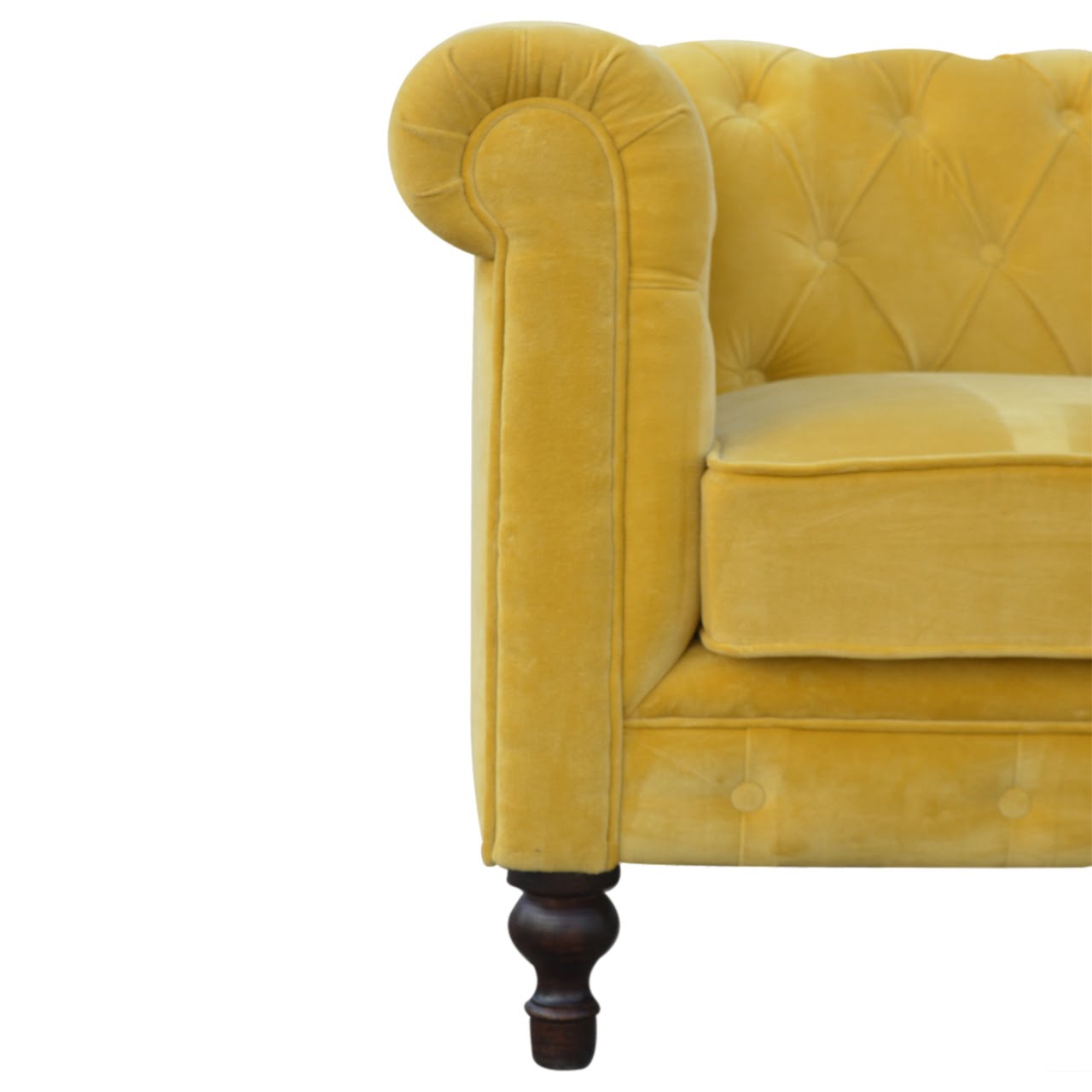 Mustard Velvet Chesterfield Sofa - SILVIONIX