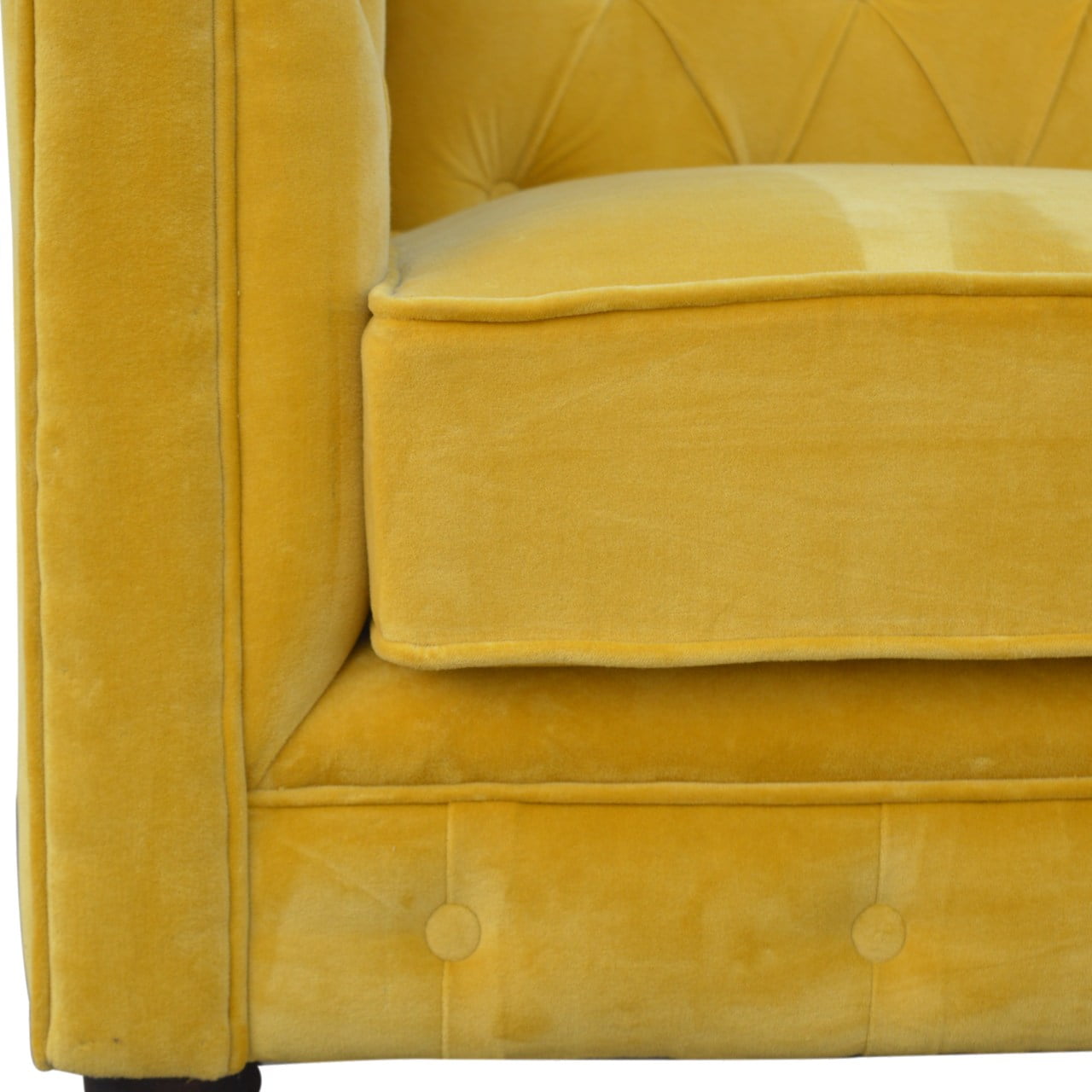 Mustard Velvet Chesterfield Sofa - SILVIONIX