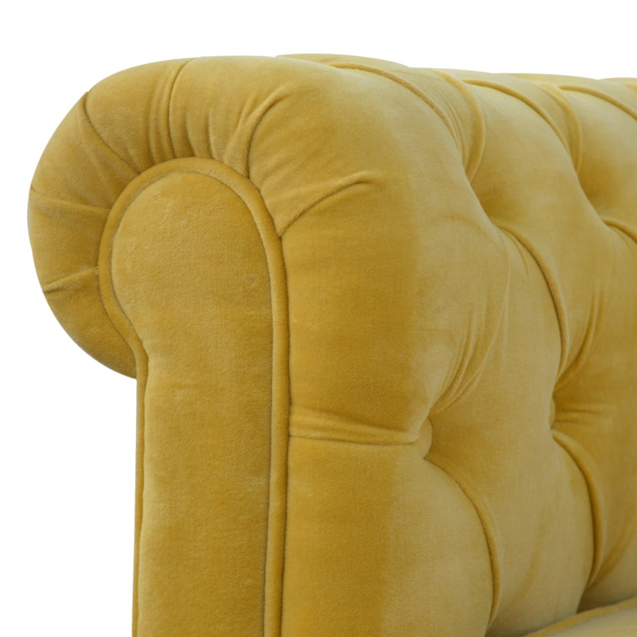 Mustard Velvet Chesterfield Sofa - SILVIONIX