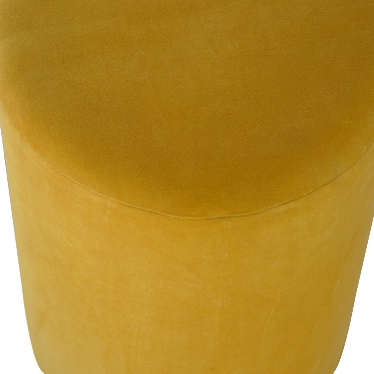 Mustard Velvet Footstool with Gold Base - SILVIONIX