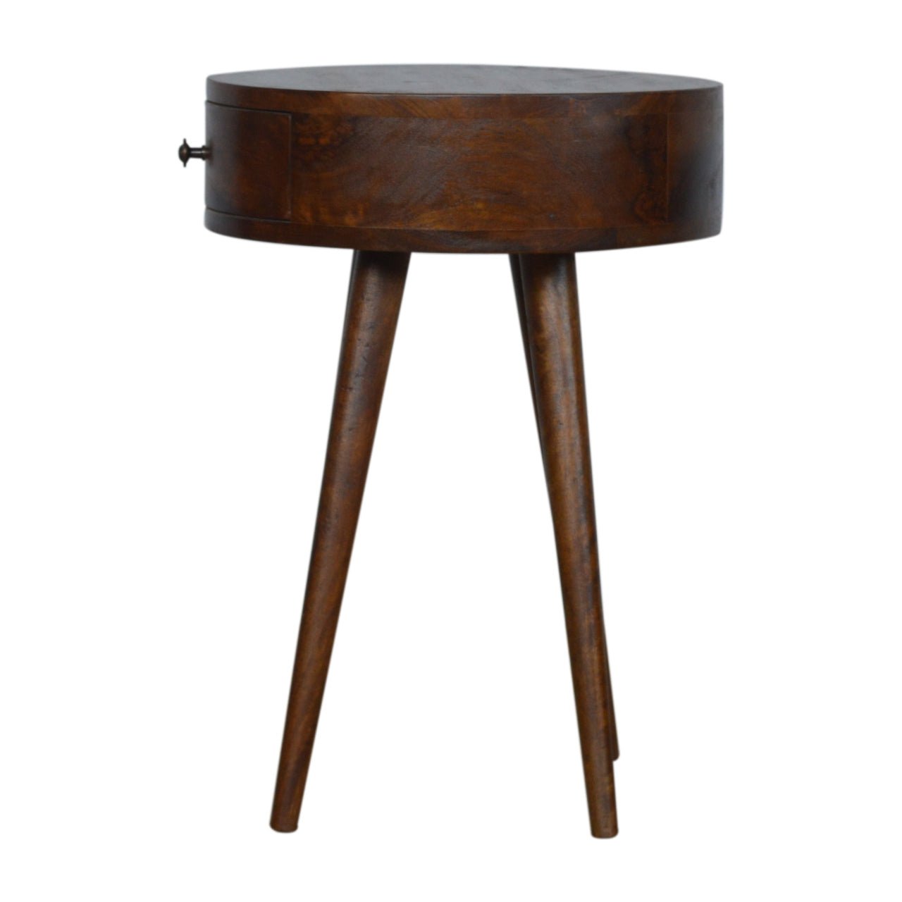 Nordic Chestnut Circular Shaped Bedside - SILVIONIX