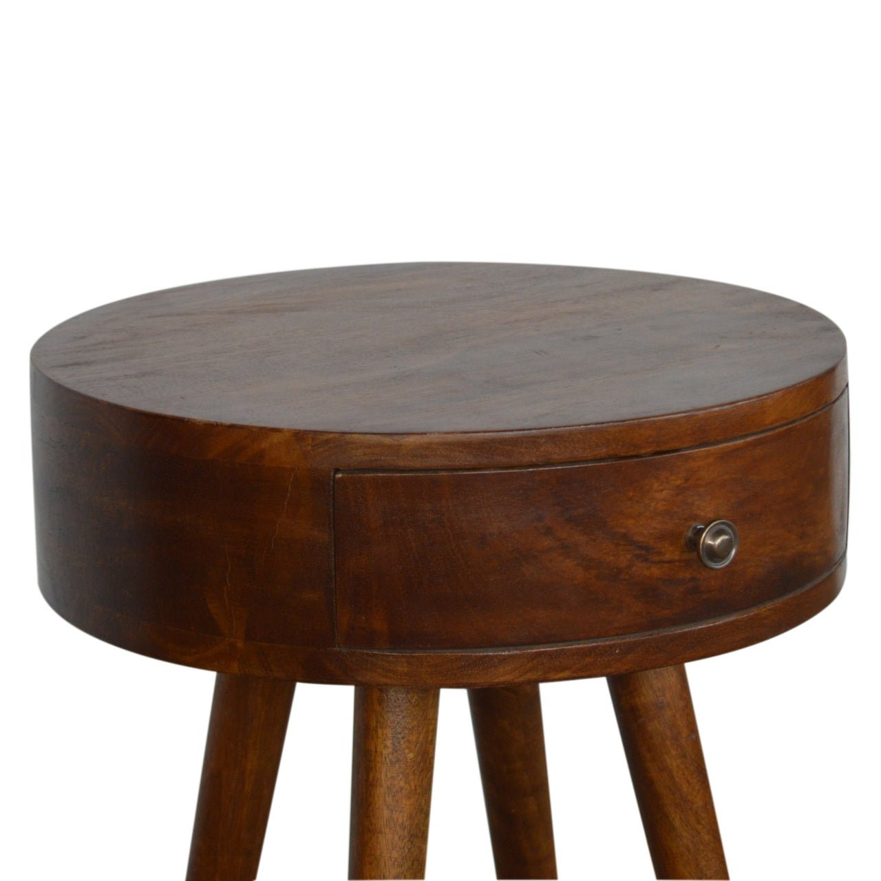 Nordic Chestnut Circular Shaped Bedside - SILVIONIX