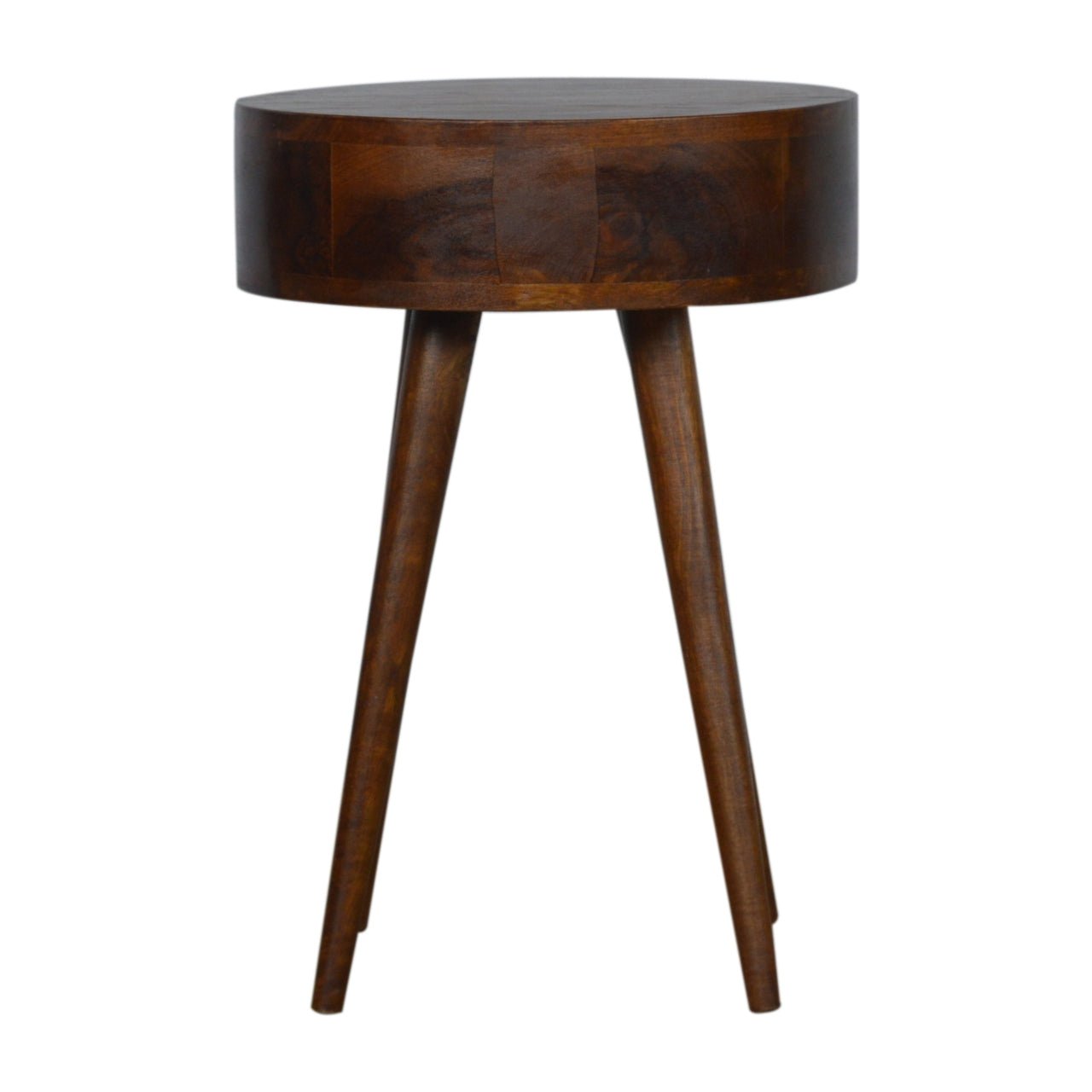 Nordic Chestnut Circular Shaped Bedside - SILVIONIX