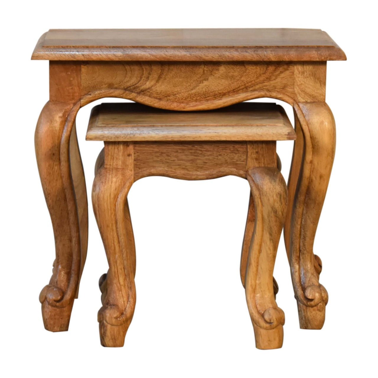 Oak - ish French Style Stool Set - SILVIONIX