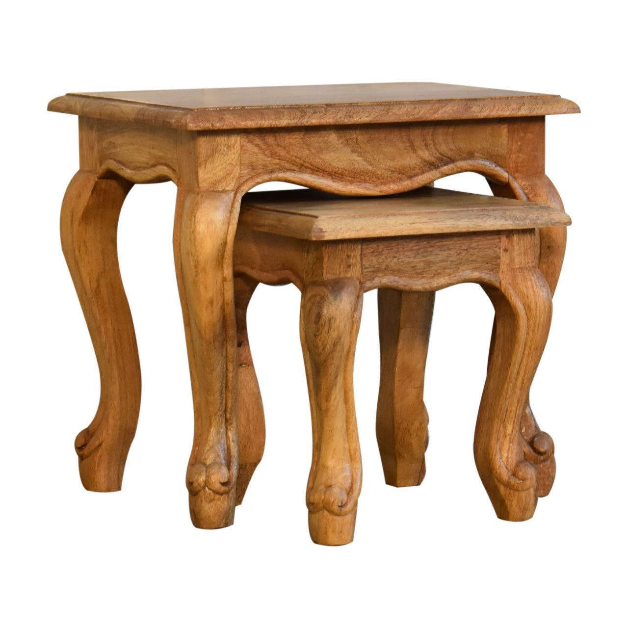 Oak - ish French Style Stool Set - SILVIONIX