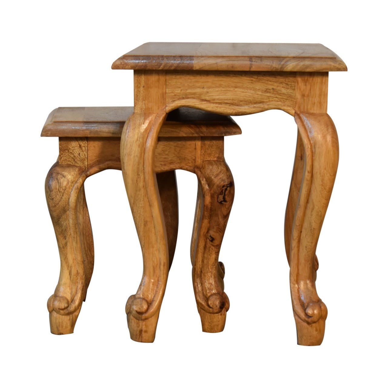 Oak - ish French Style Stool Set - SILVIONIX