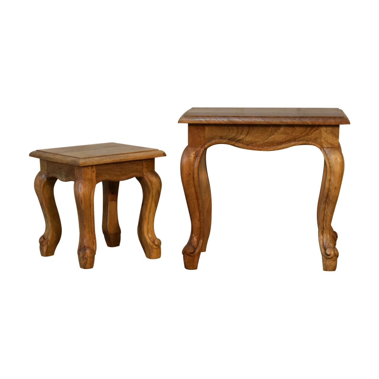 Oak - ish French Style Stool Set - SILVIONIX