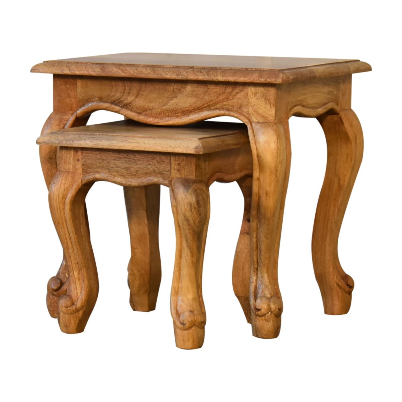 Oak - ish French Style Stool Set - SILVIONIX