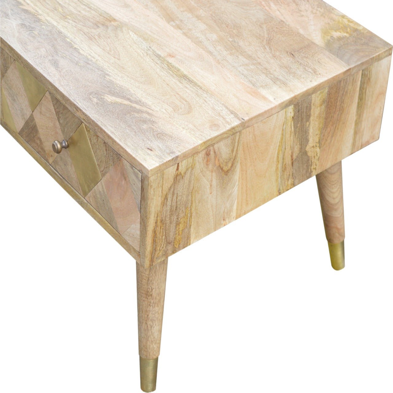 Oak - ish Gold Inlay Coffee Table - SILVIONIX