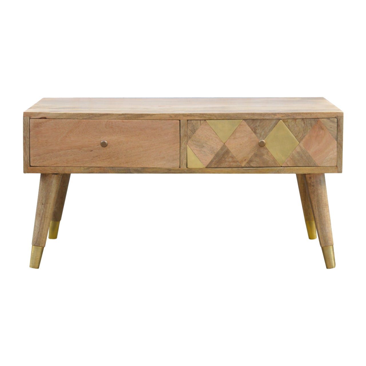 Oak - ish Gold Inlay Coffee Table - SILVIONIX