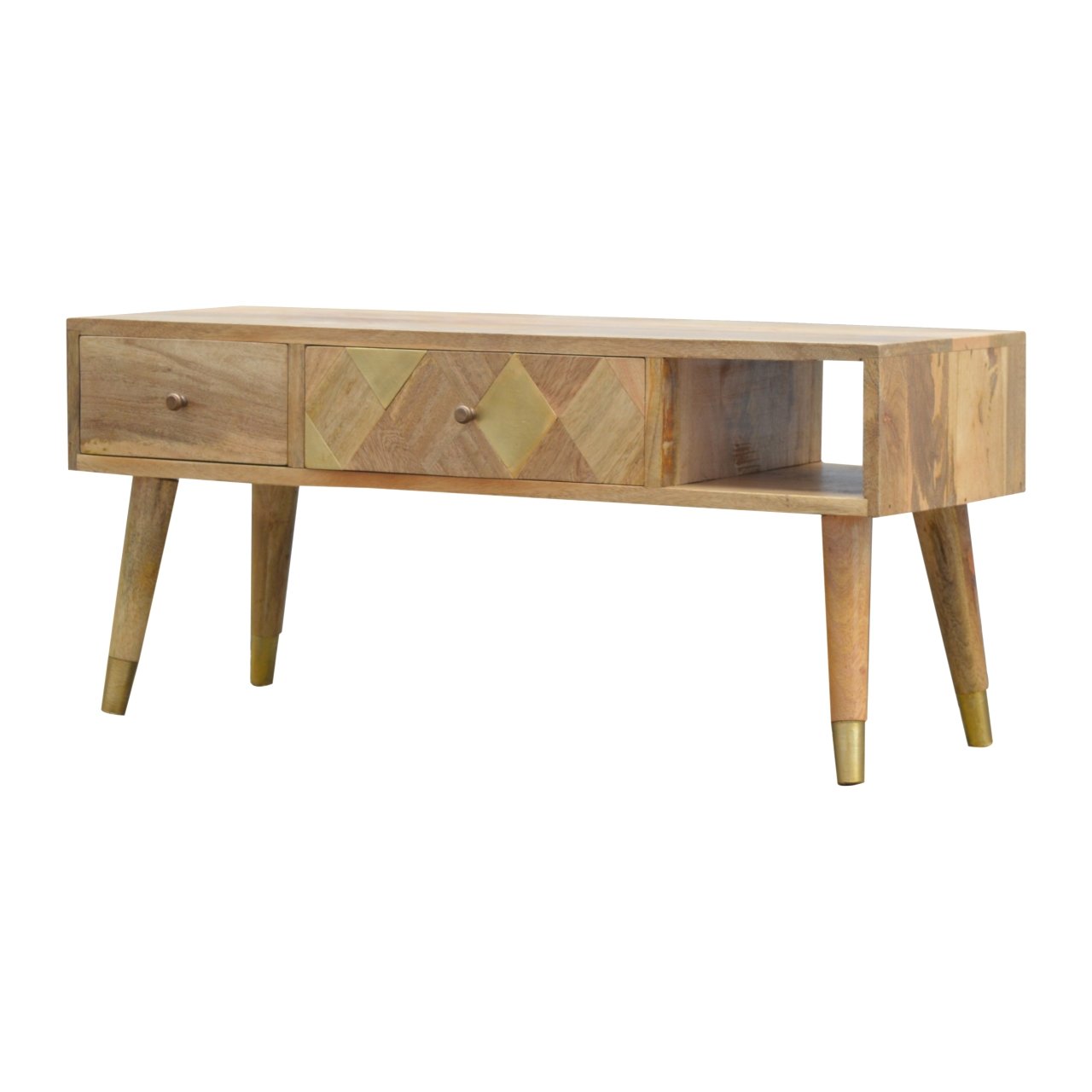 Oak - ish Gold Inlay Media Unit - SILVIONIX