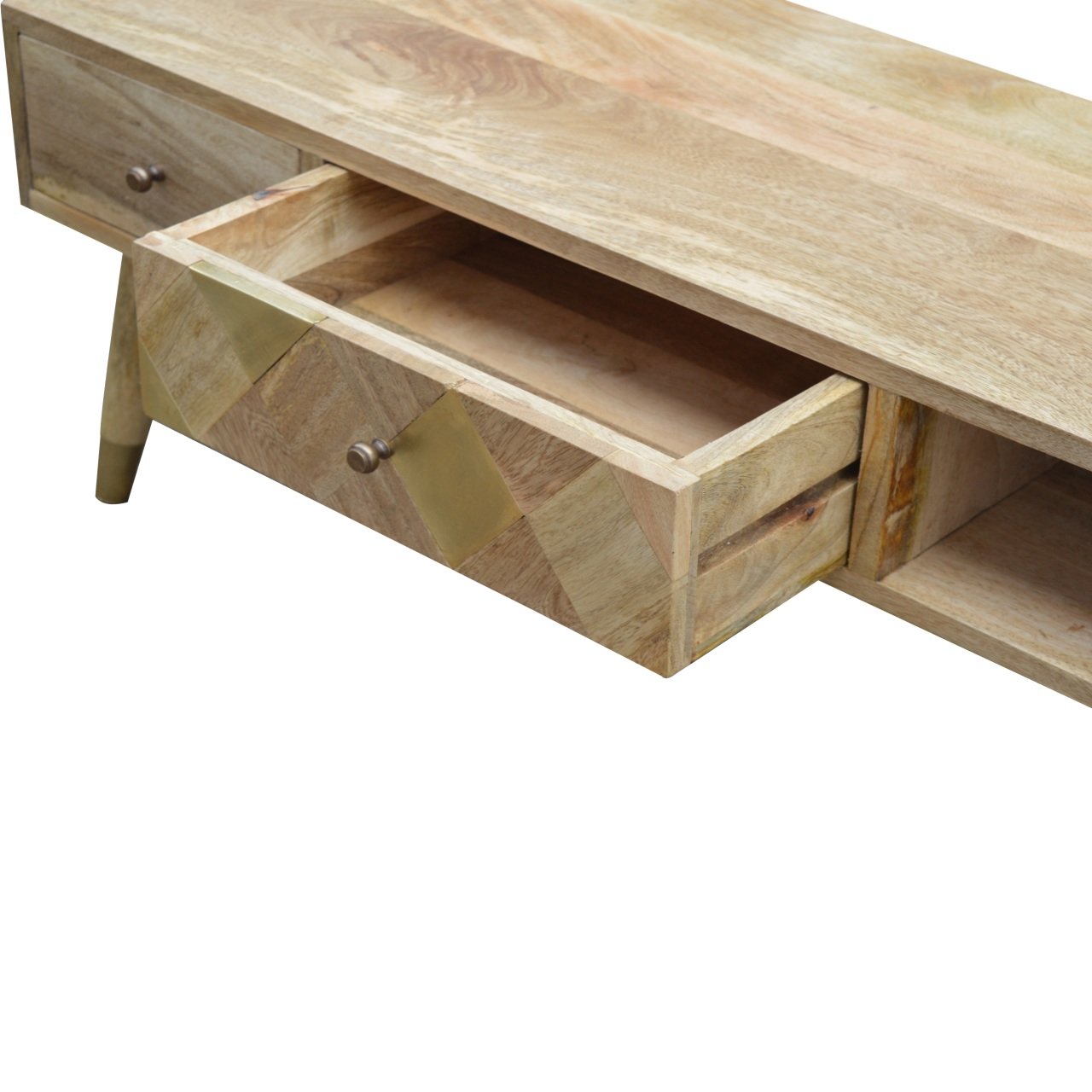 Oak - ish Gold Inlay Media Unit - SILVIONIX