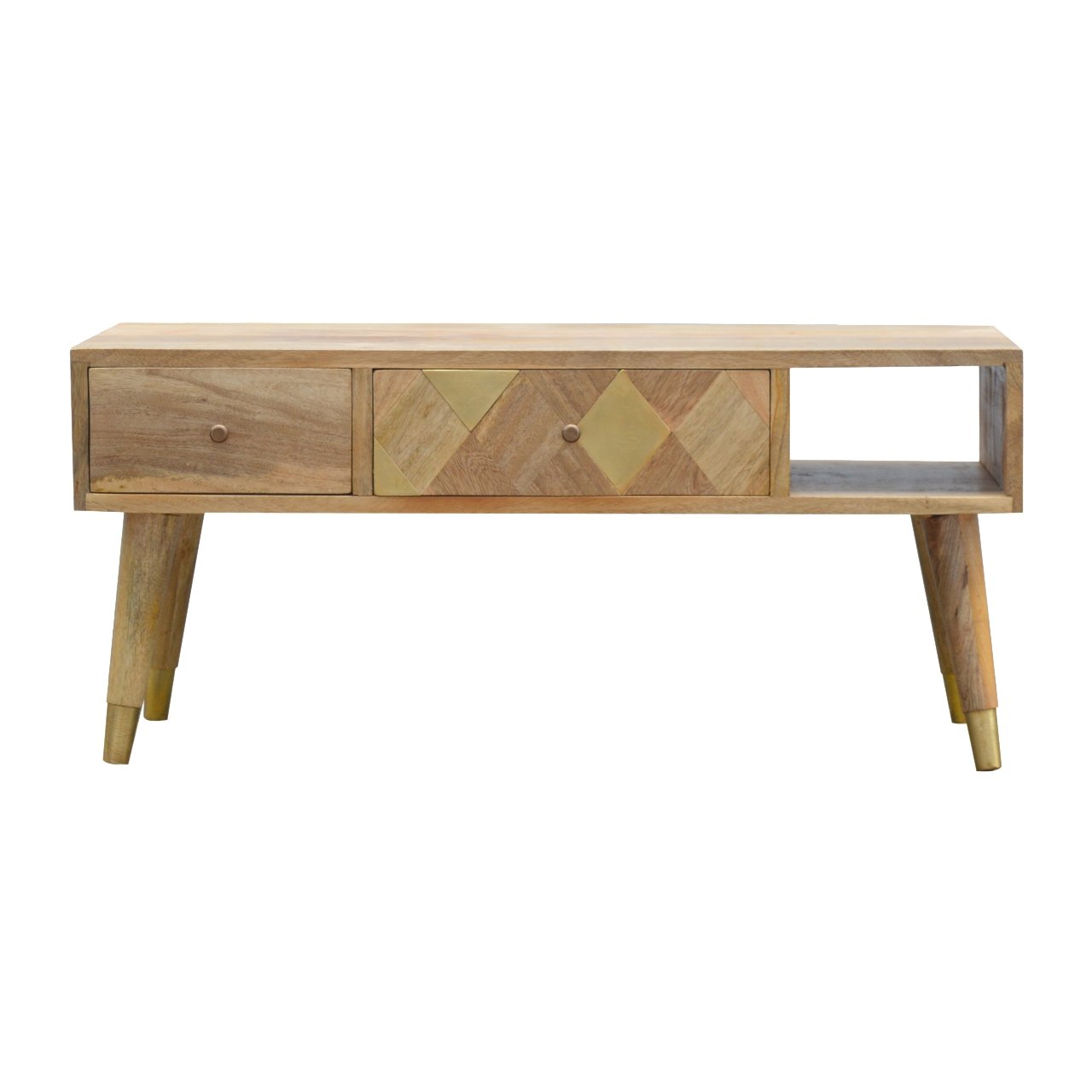 Oak - ish Gold Inlay Media Unit - SILVIONIX