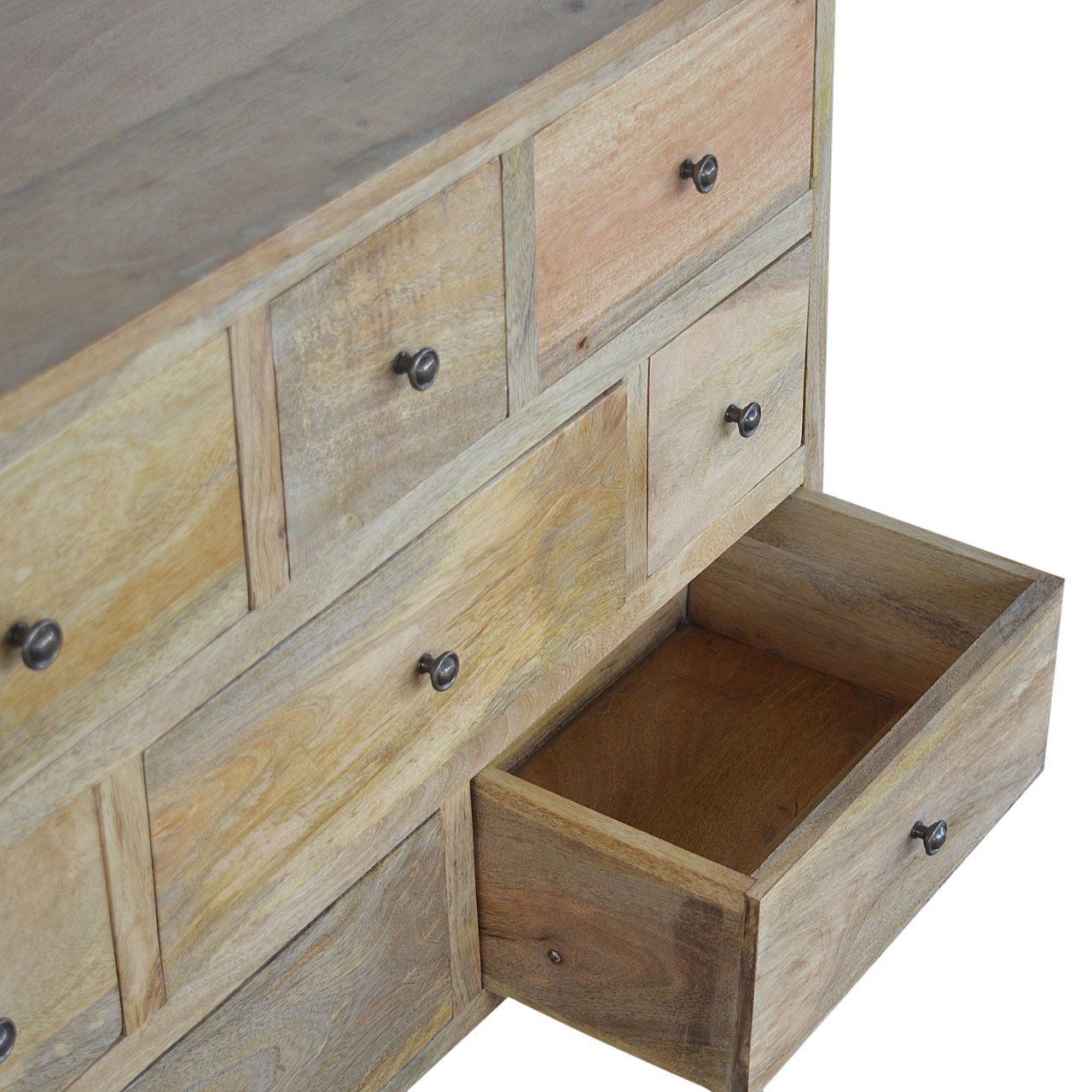 Oak - ish Solid Wood 8 Drawer Chest - SILVIONIX