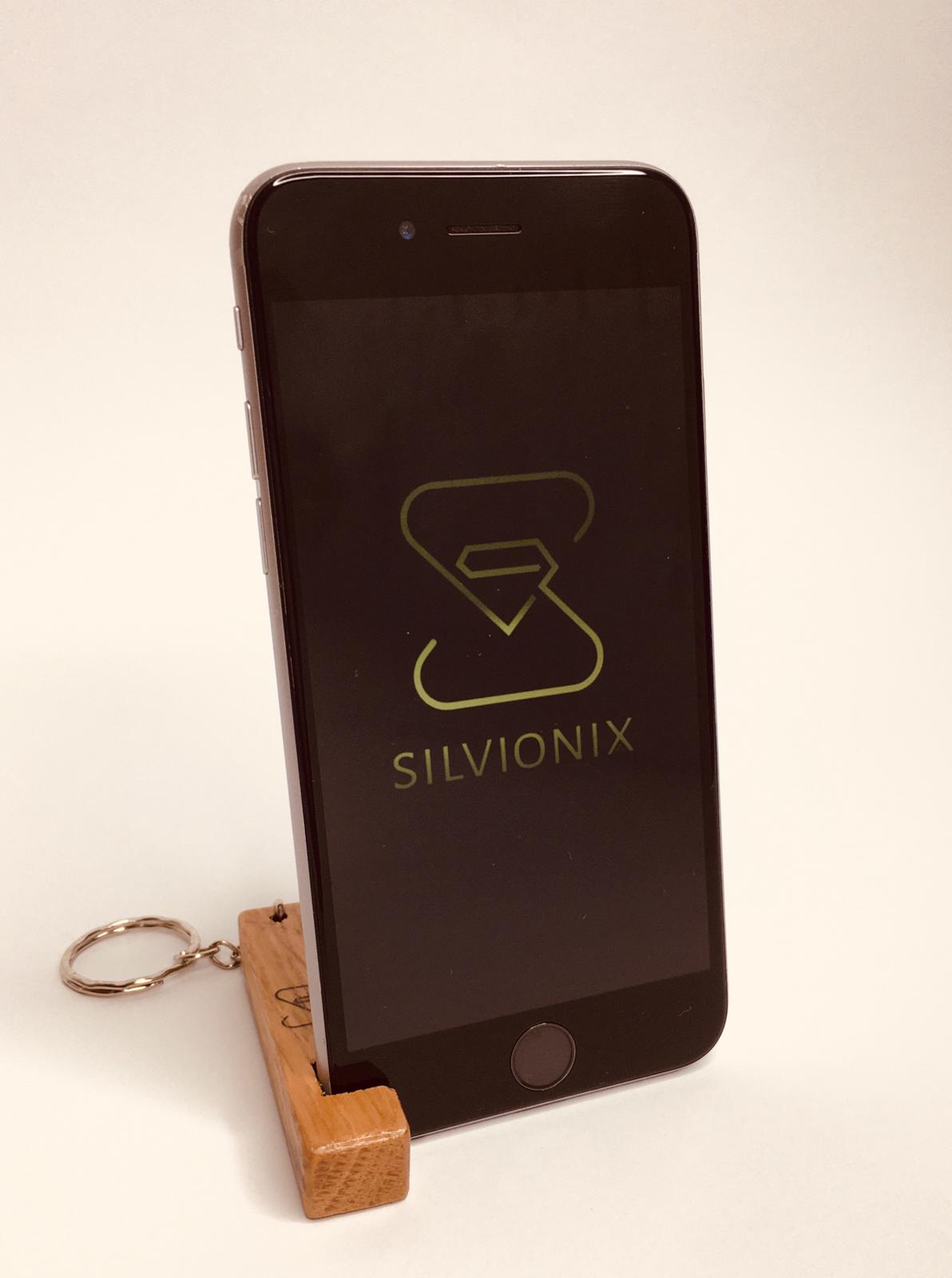 Oak Keyring Phone Stand and Holder, Key Chain Smartphone Holder, Wood Gift - SILVIONIX