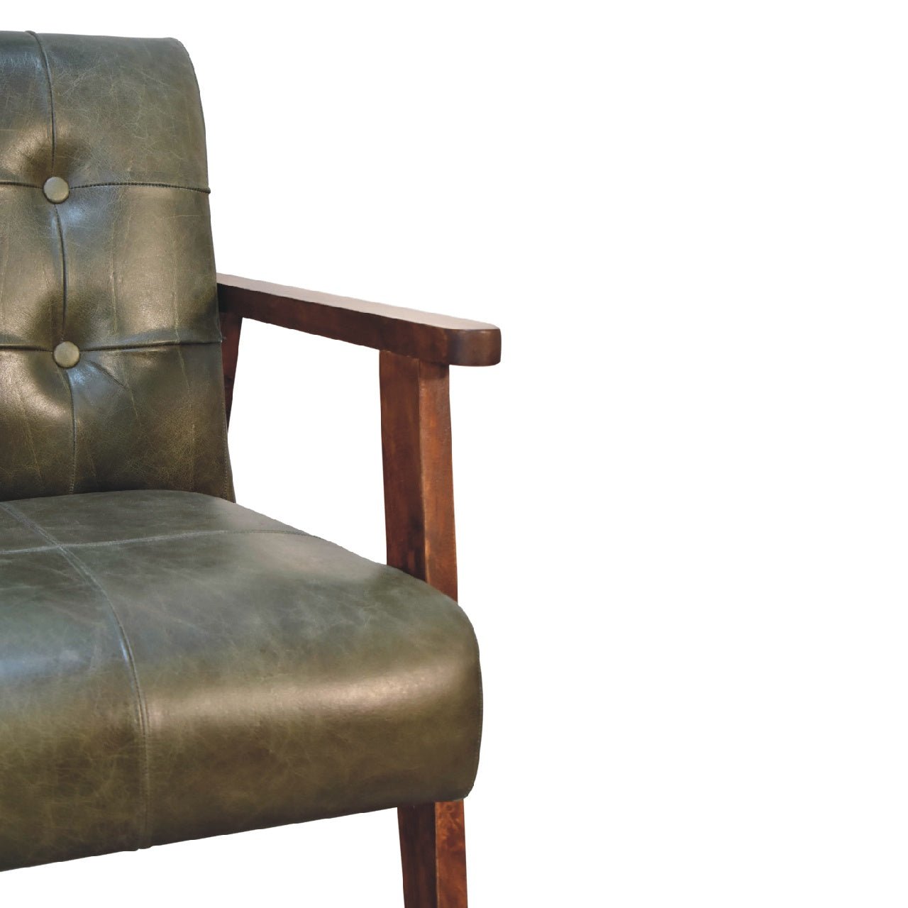 Olive Buffalo Leather Chair - SILVIONIX