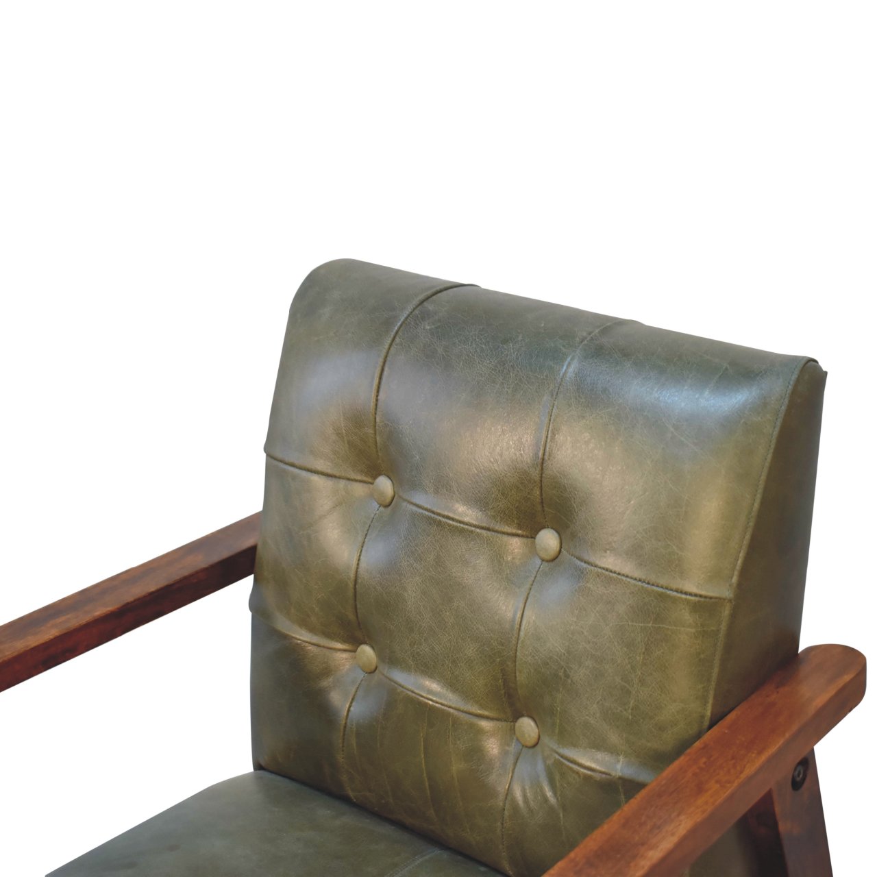 Olive Buffalo Leather Chair - SILVIONIX