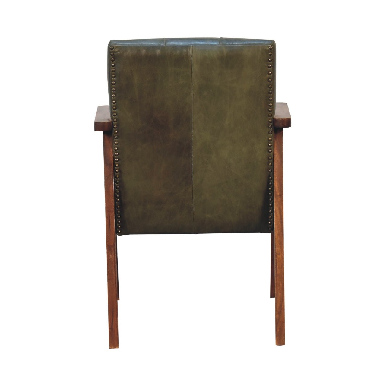 Olive Buffalo Leather Chair - SILVIONIX