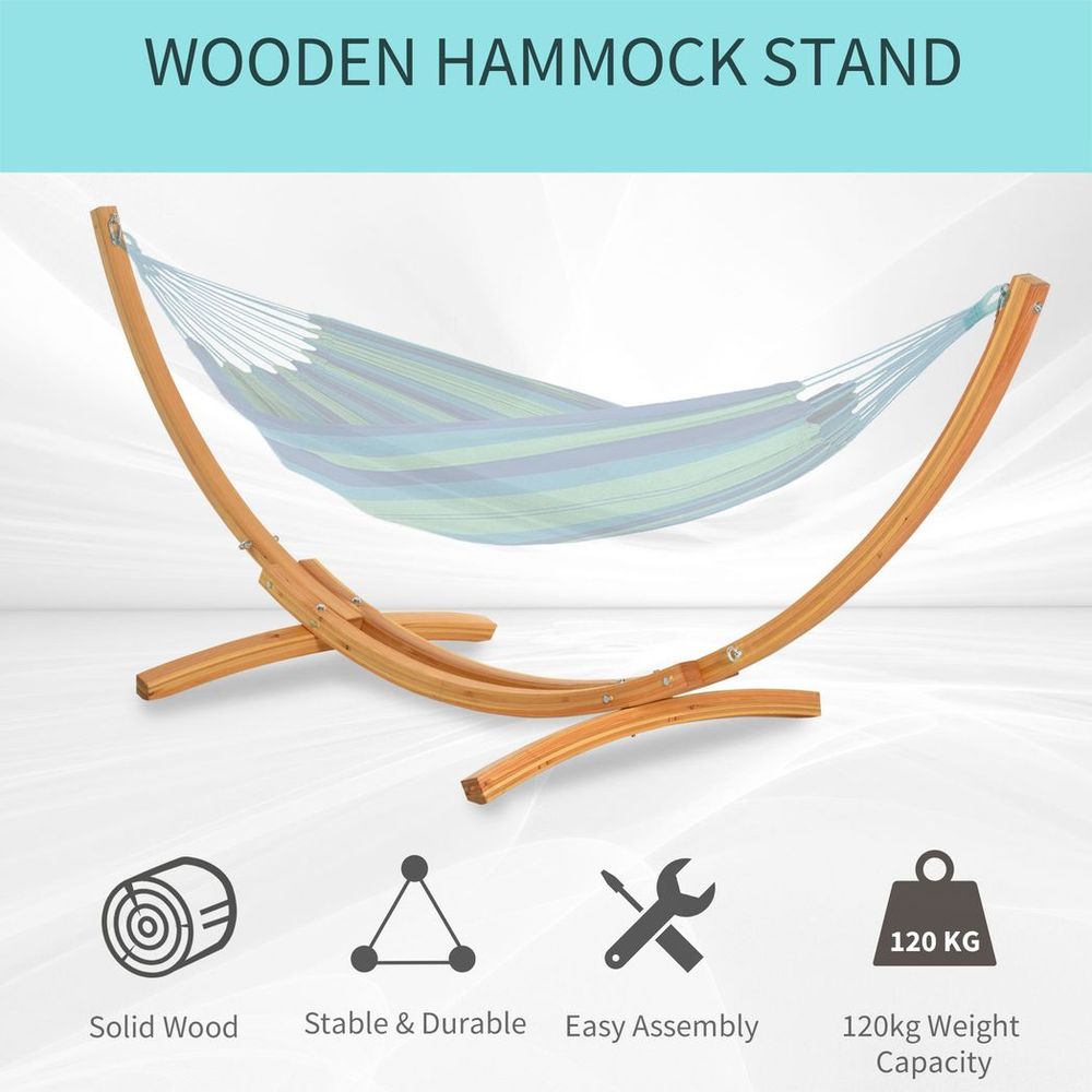 Outsunny 3(m) Wooden Hammock Stand Universal Garden Picnic Camp Accessories - SILVIONIX