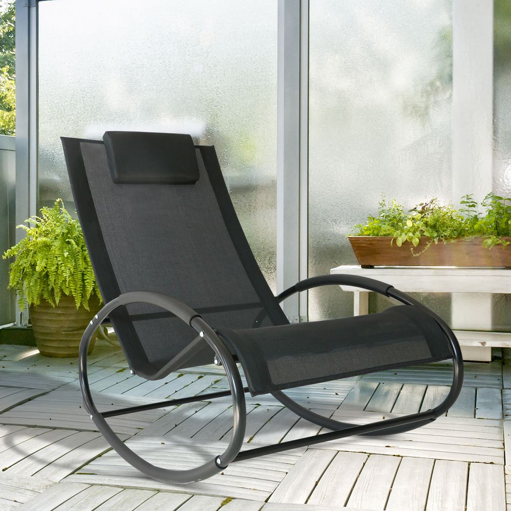 Outsunny Orbital Zero Gravity Rocking Chair, 88H cm - SILVIONIX