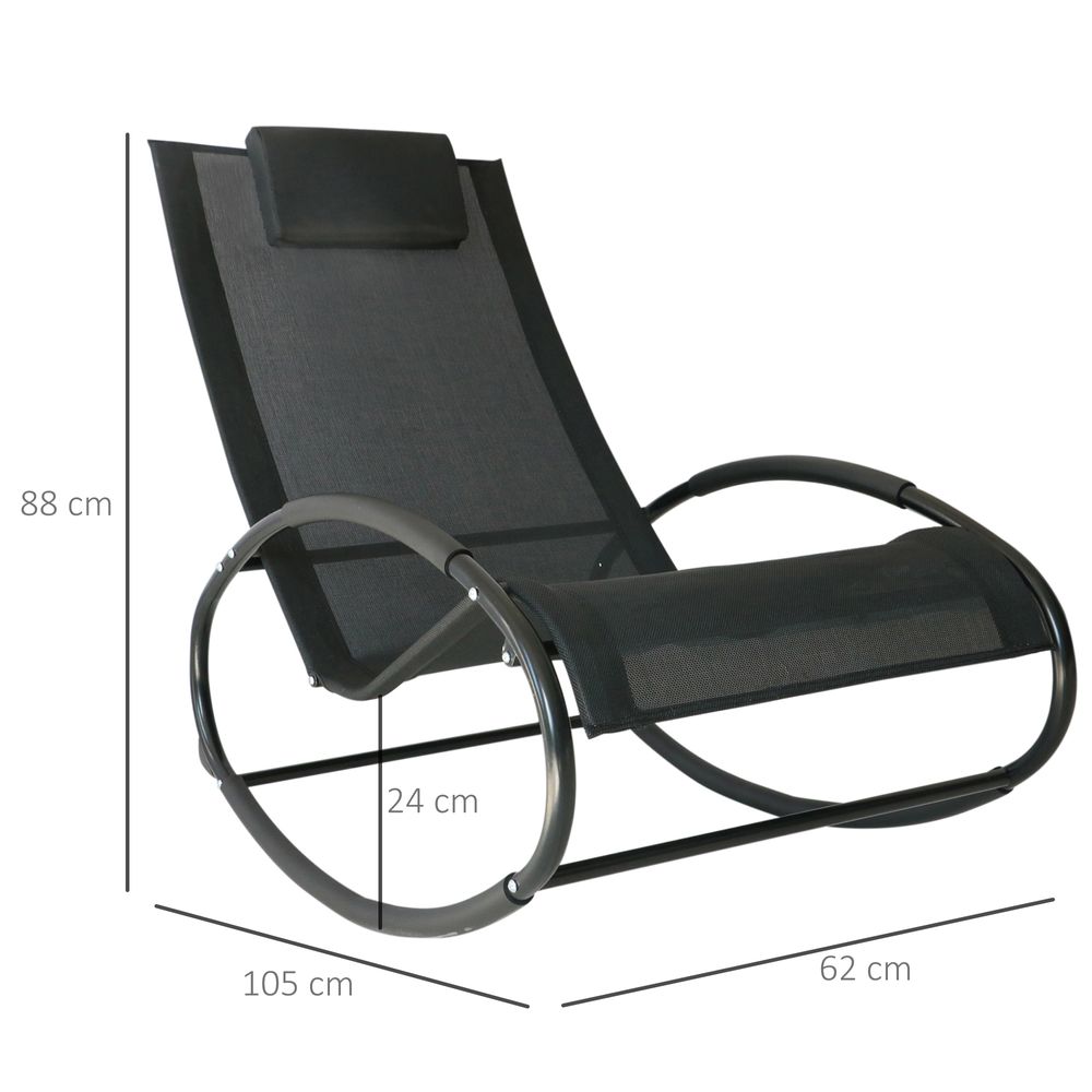 Outsunny Orbital Zero Gravity Rocking Chair, 88H cm - SILVIONIX