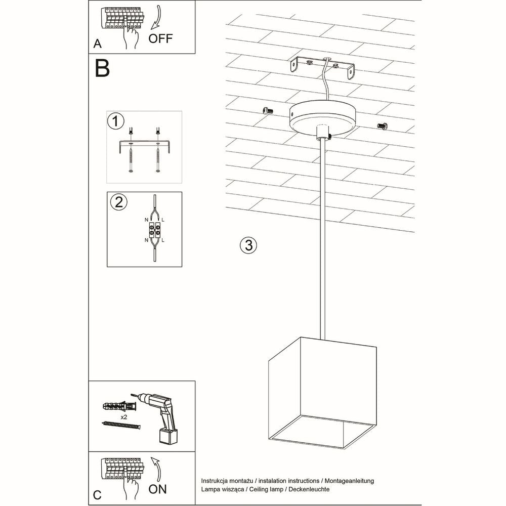 Pendant lamp aluminum Quad modern Design GU10 - SILVIONIX