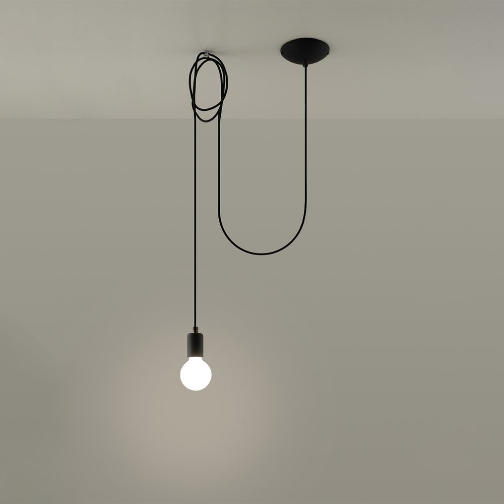 Pendant lamp fabric, steel Edison loft Design E27 - SILVIONIX