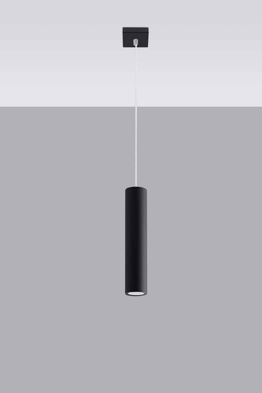 Pendant lamp LAGOS 1 Black Round Tube Shape Modern Loft Design LED GU10 - SILVIONIX