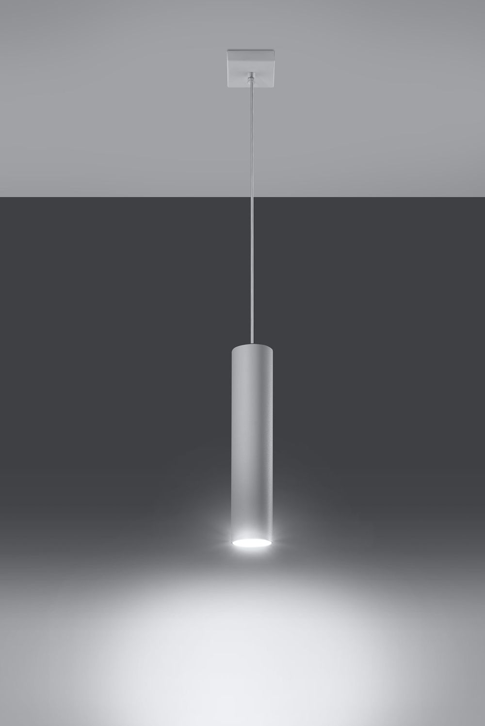 Pendant lamp LAGOS 1 White Round Tube Shape Modern Loft Design LED GU10 - SILVIONIX