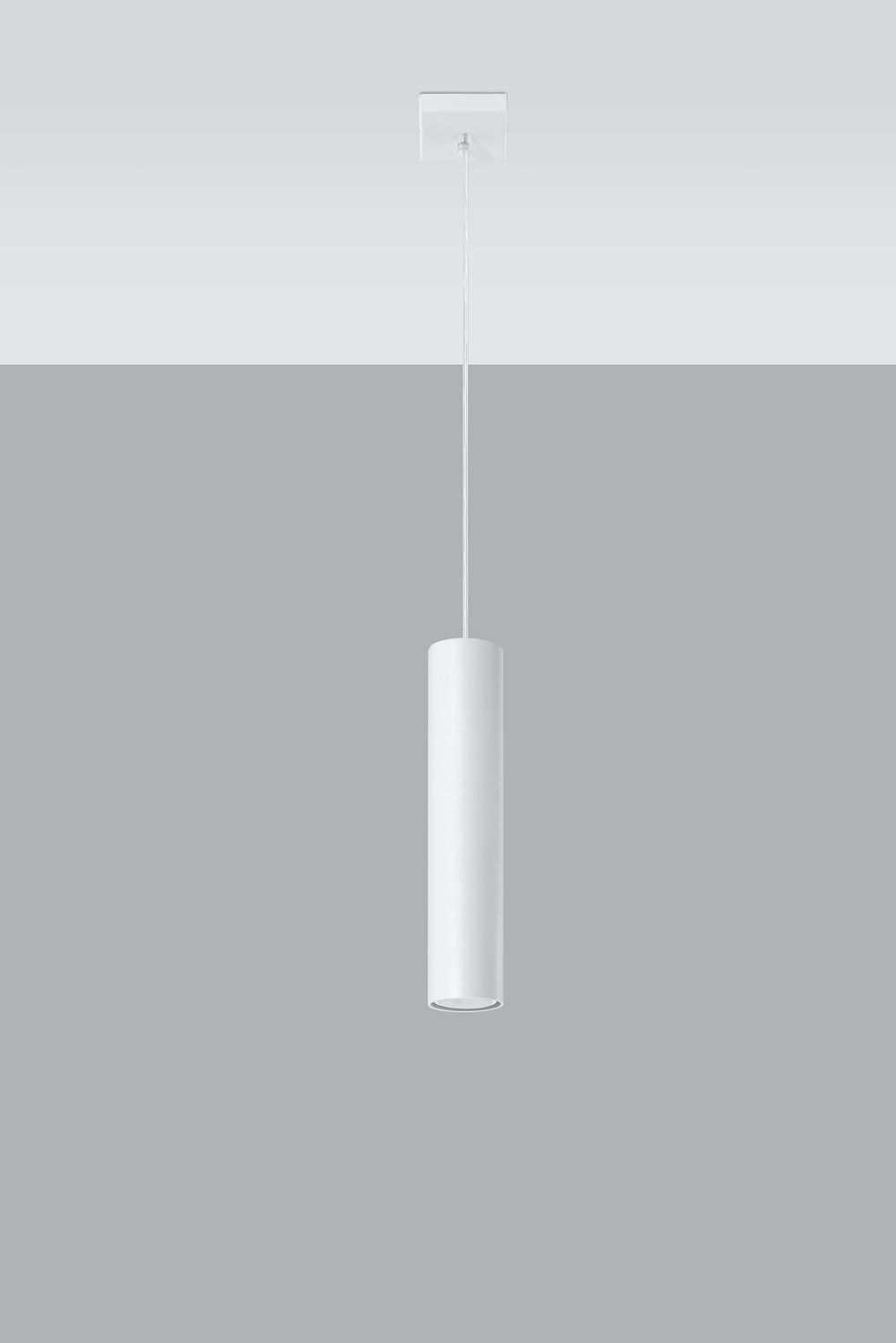 Pendant lamp LAGOS 1 White Round Tube Shape Modern Loft Design LED GU10 - SILVIONIX