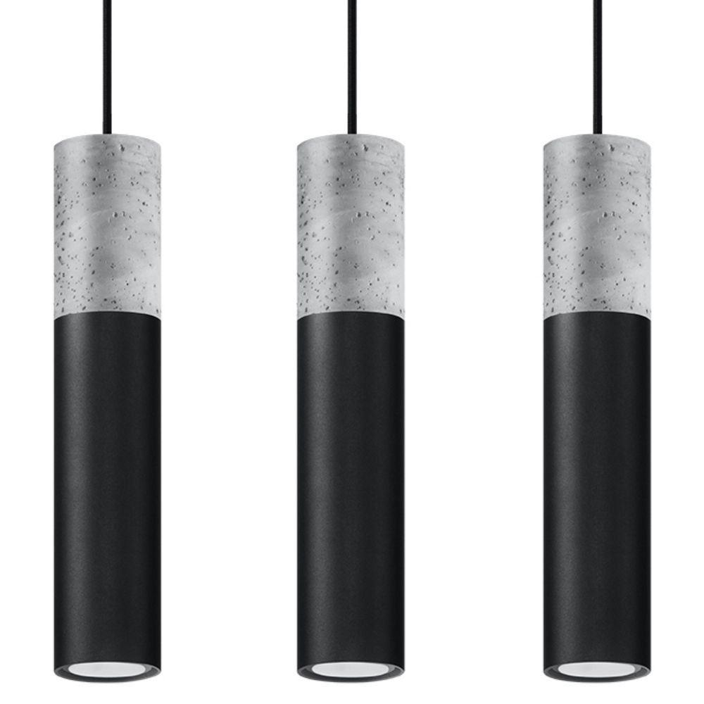 Pendant lamp Steel, concrete Borgio modern Design GU10 - SILVIONIX