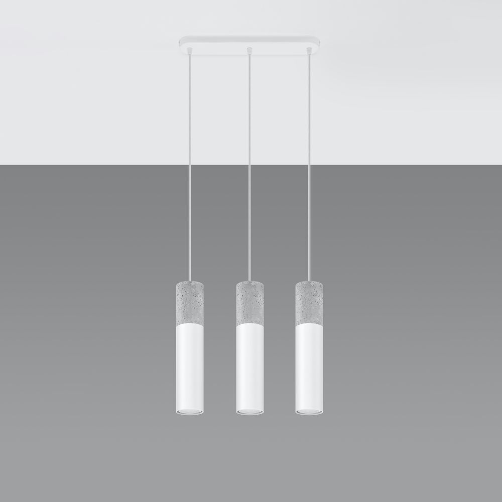 Pendant lamp Steel, concrete Borgio modern Design GU10 - SILVIONIX